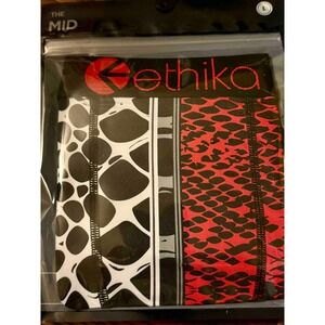 Ethika The Mid Fit Boxer Briefs Mens Red Black Snake Print, Size L, Brand New